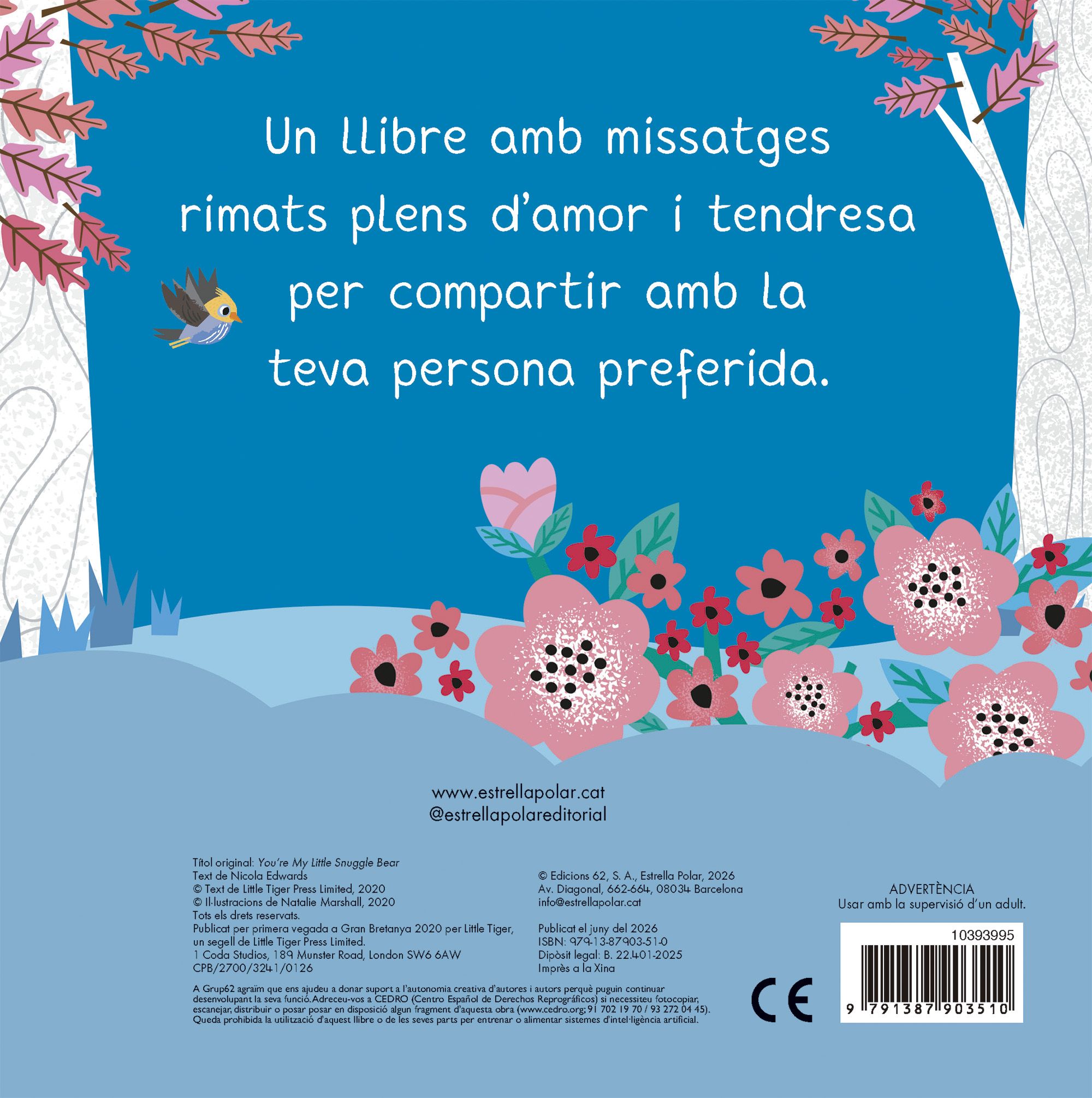 Miniatura contraportada T'estimo, osset! Llibre de cartró amb troquells