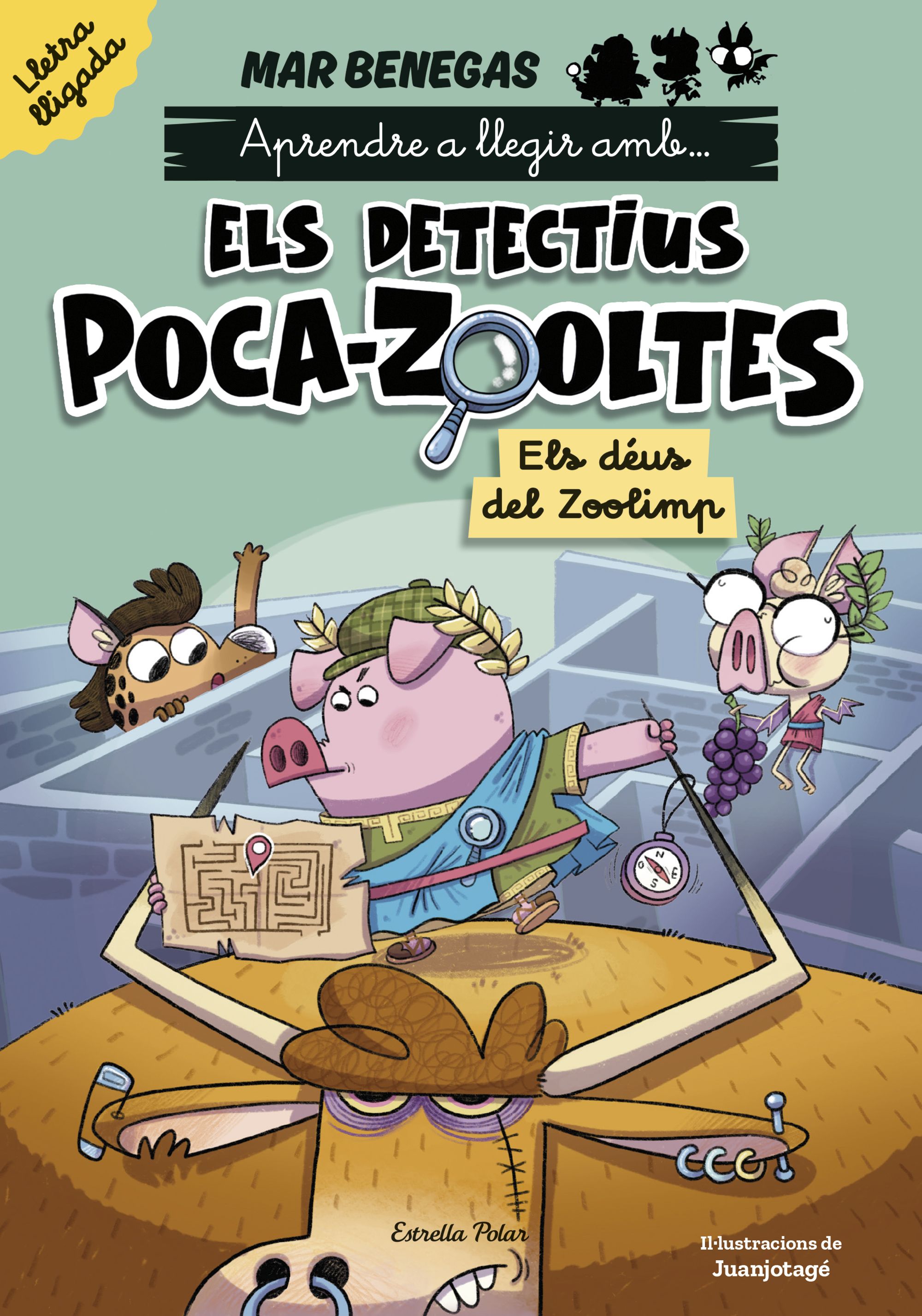 Portada Aprendre a llegir amb els detectius Poca-zooltes Lletra lligada 2. Els deus del