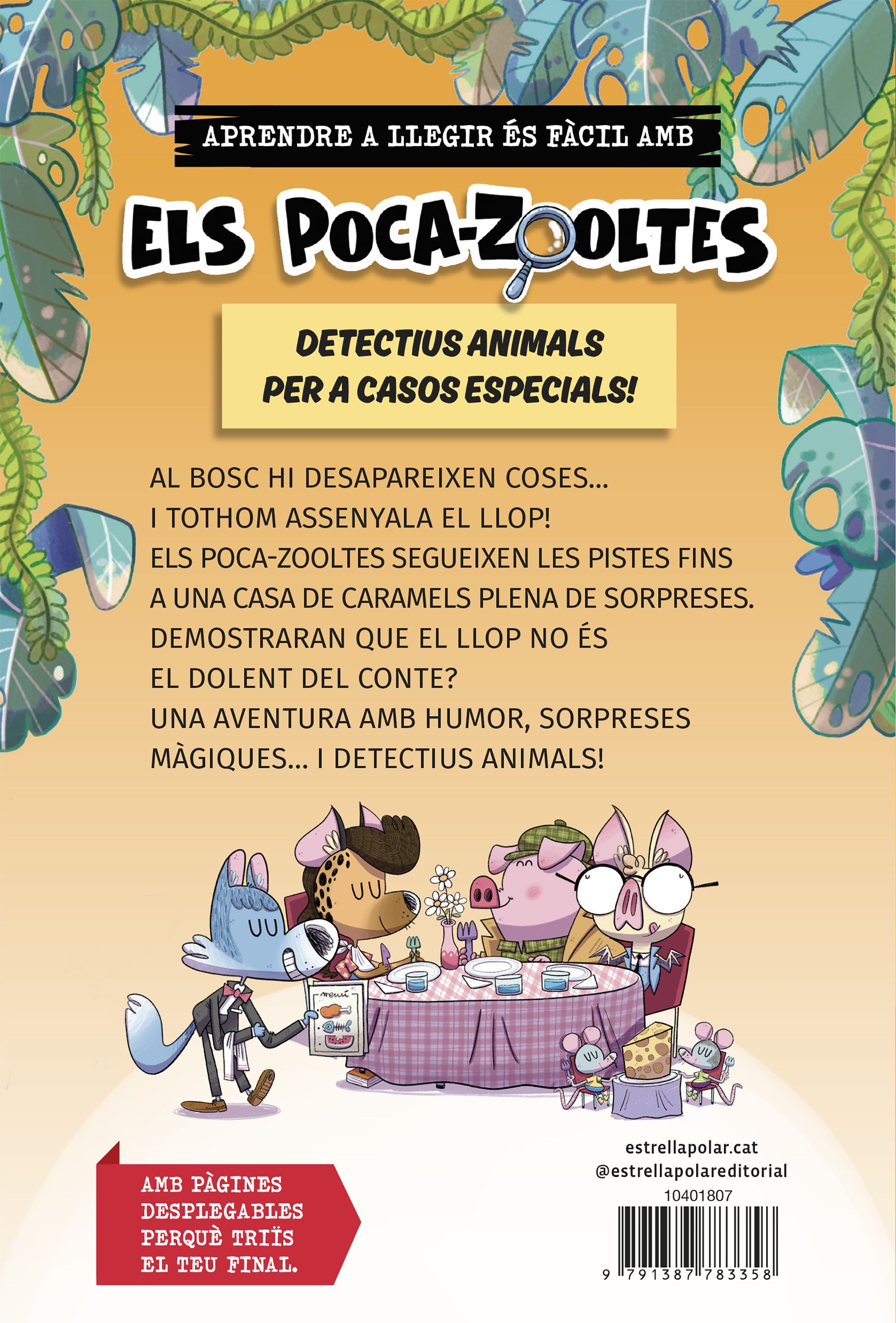 Miniatura contraportada Aprendre a llegir amb Els detectius Poca-zooltes 11. El robatori del llop
