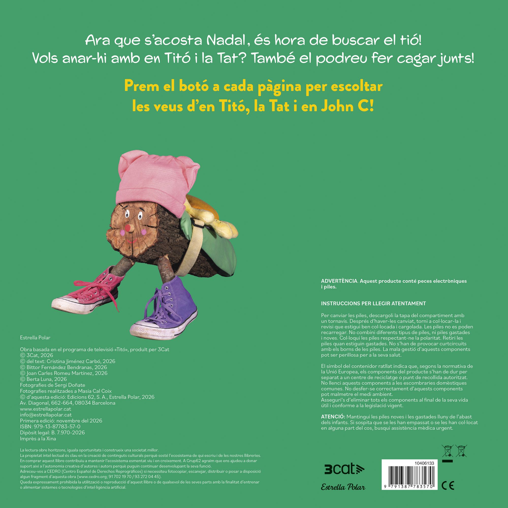 Miniatura contraportada En Titó i el tió de Nadal. Llibre sonor