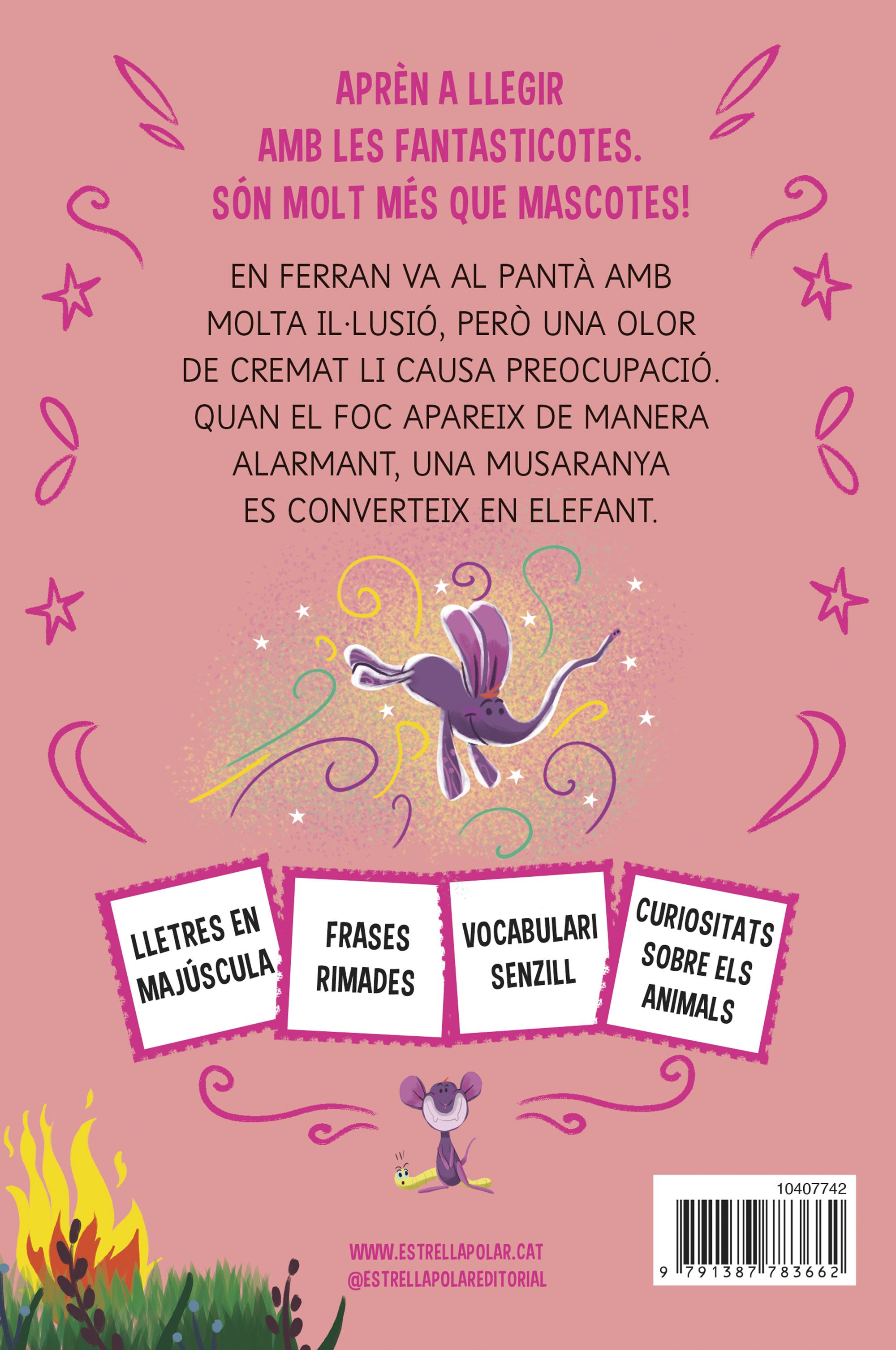 Miniatura contraportada Aprendre a llegir amb les Fantasticotes 15. En Ferran amb el foc té un espant