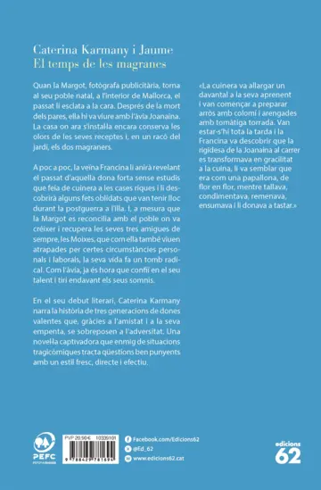 Contraportada El temps de les magranes