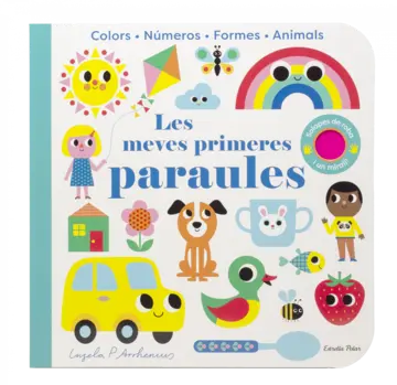 Portada Les meves primeres paraules. Amb solapes de roba i un mirall