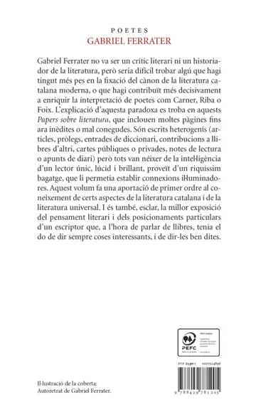 Contraportada Papers sobre literatura