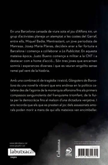 Contraportada Gàngsters de Barcelona