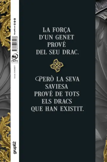 Contraportada Llaços de foc (Acadèmia Bloodwing 2) Edició especial amb cantells tintats