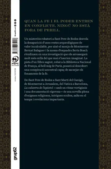 Contraportada La calavera de l'apòstol