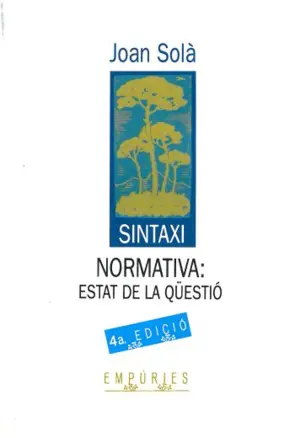Portada Sintaxi normativa: estat de la qüestió