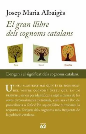 Portada El gran llibre dels cognoms catalans