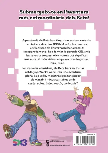 Contraportada Les aventures dels Beta 1. El virus rosa