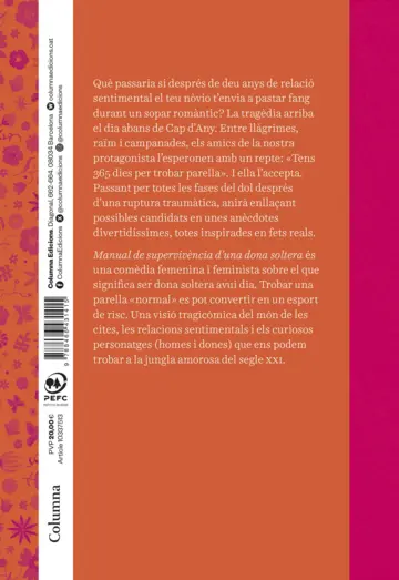 Contraportada Manual de supervivència d'una dona soltera