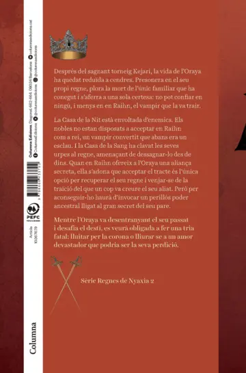 Contraportada Les cendres i el rei maleït