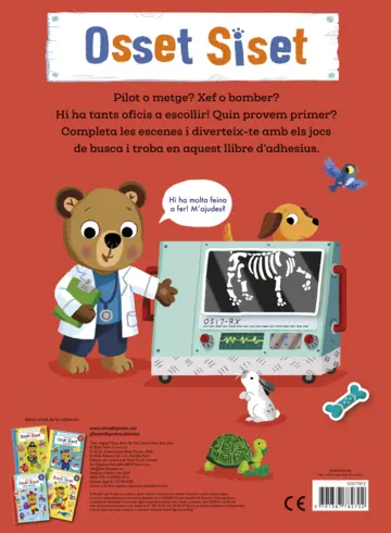 Contraportada Osset Siset. El meu primer llibre d'adhesius. Oficis