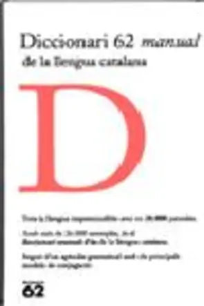 Portada Diccionari 62 manual de la llengua catalana