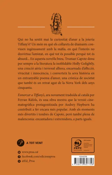Contraportada Esmorzar a Tiffany's