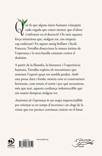 Contraportada Anatomia de l'esperança