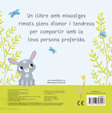 Contraportada T'estimo, conillet! Llibre de cartró amb troquells