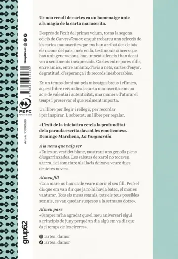 Contraportada Cartes d'amor (Vol. 2)