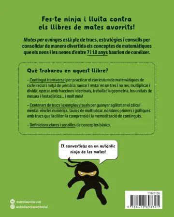 Contraportada Mates per a ninges