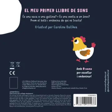 Contraportada Muuu! Sons de la granja. El meu primer llibre de sons