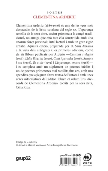 Contraportada Jo era en el cant. Obra poètica 1913-1972