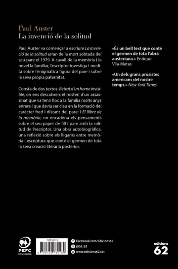Contraportada La invenció de la solitud