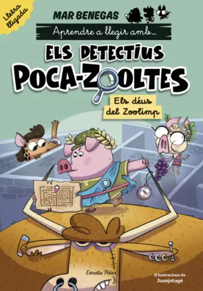 Portada Aprendre a llegir amb els detectius Poca-zooltes Lletra lligada 2. Els déus del