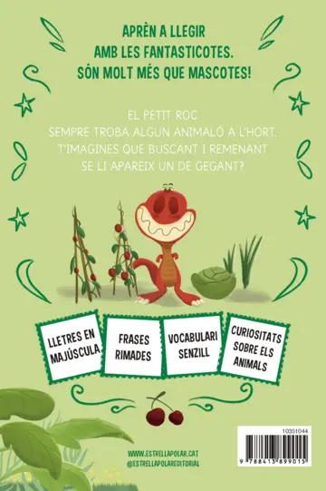 Contraportada Aprèn a llegir amb les Fantasticotes 10. En Roc i l'animaló de l'hort
