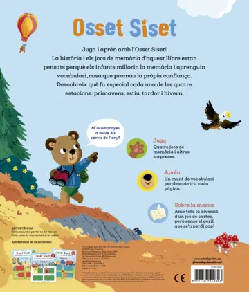 Contraportada Osset Siset. El meu primer llibre de memòria. Estacions