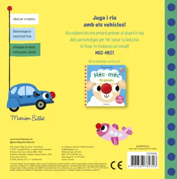 Contraportada Mec-mec. Vehicles. Llibre amb botzina