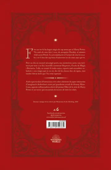 Contraportada Harry Potter i la pedra filosofal (Edició MinaLima)