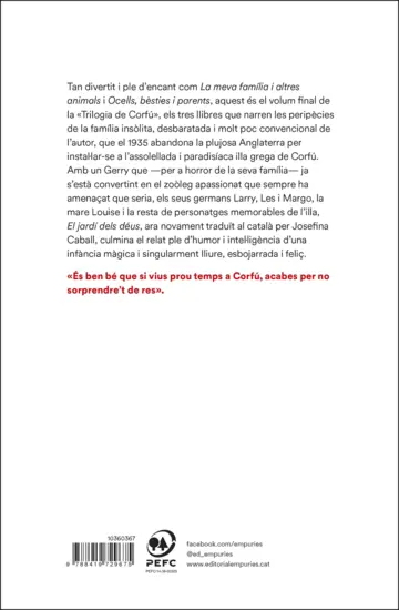 Contraportada El jardí dels déus