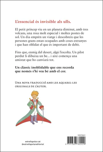 Contraportada El petit príncep (nova edició amb les aquarel·les de l'autor)