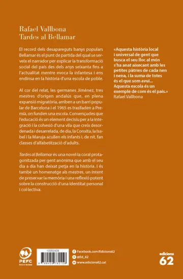 Contraportada Tardes al Bellamar