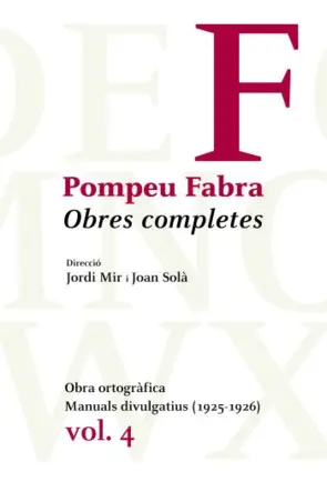 Portada Obres completes de Pompeu Fabra, 4