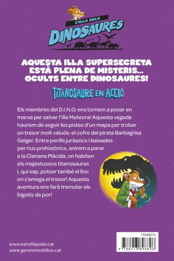 Contraportada L'illa dels dinosaures 4. Titanosaure en acció!
