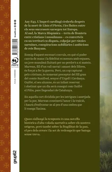 Contraportada Quan s'allunyi la tempesta