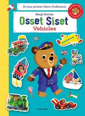 Portada Osset Siset. El meu primer llibre d'adhesius. Vehicles
