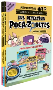 Portada PACK Aprèn a llegir amb... Els detectius Poca-zooltes!  4,5 i 6: En lletra MAJÚS