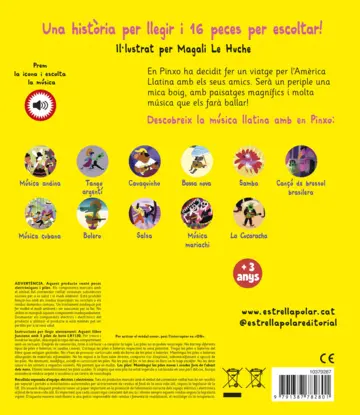 Contraportada En Pinxo i la música llatina. Llibre musical