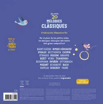 Contraportada Les meves 20 melodies clàssiques. El meu primer llibre de sons