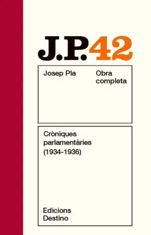 Portada Cròniques parlamentàries (1934-1936)