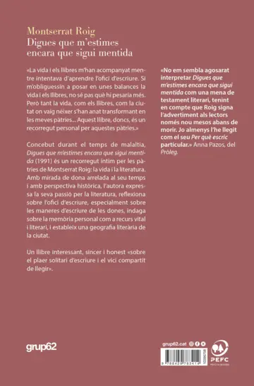 Contraportada Digues que m'estimes encara que sigui mentida