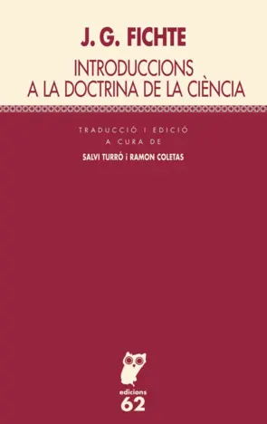 Portada Introduccions a la doctrina de la ciència