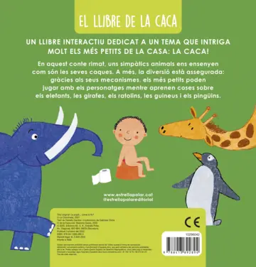 Contraportada El llibre de la caca. Els animals no porten bolquers!