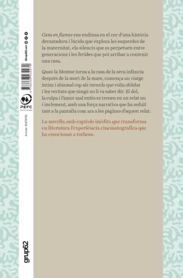 Contraportada Casa en flames. La novel·la