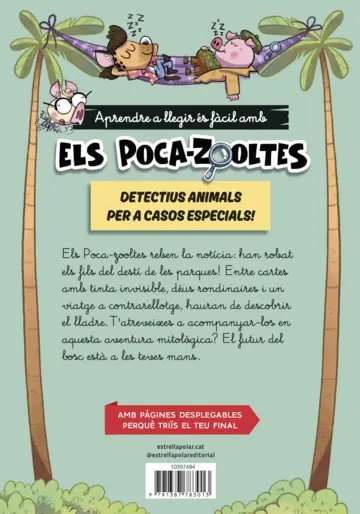 Contraportada Aprendre a llegir amb els detectius Poca-zooltes Lletra lligada 2. Els déus del