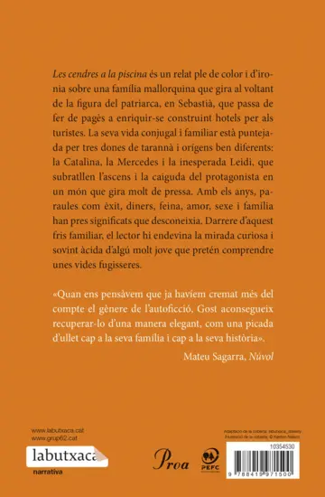 Contraportada Les cendres a la piscina
