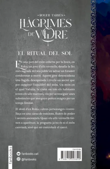 Contraportada Llàgrimes de Vidre 1. El Ritual del Sol