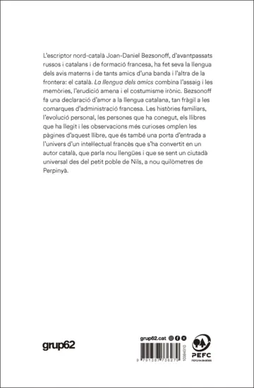 Contraportada La llengua dels amics